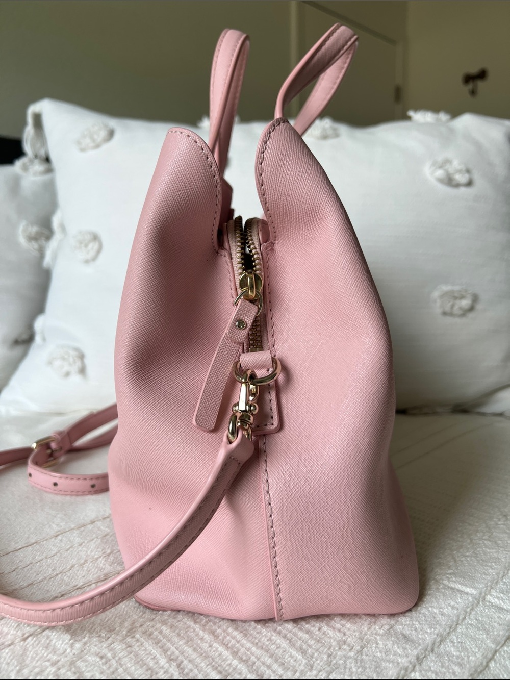 kate spade Blush Pink Saffiano Satchel with Strap - Picture 6 of 16